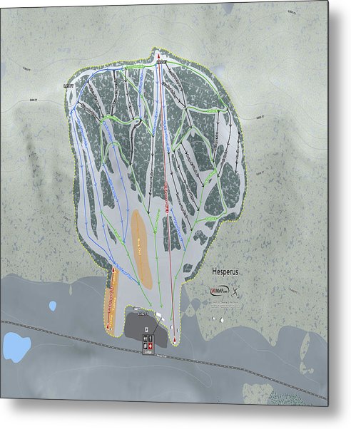 Hesperus Ski Trail Map - Metal Print - Powderaddicts