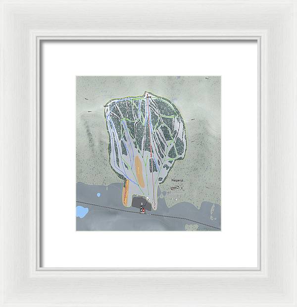 Hesperus Ski Trail Map - Framed Print - Powderaddicts