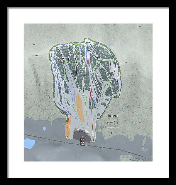 Hesperus Ski Trail Map - Framed Print - Powderaddicts