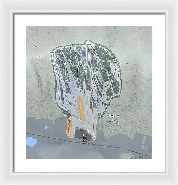 Hesperus Ski Trail Map - Framed Print - Powderaddicts