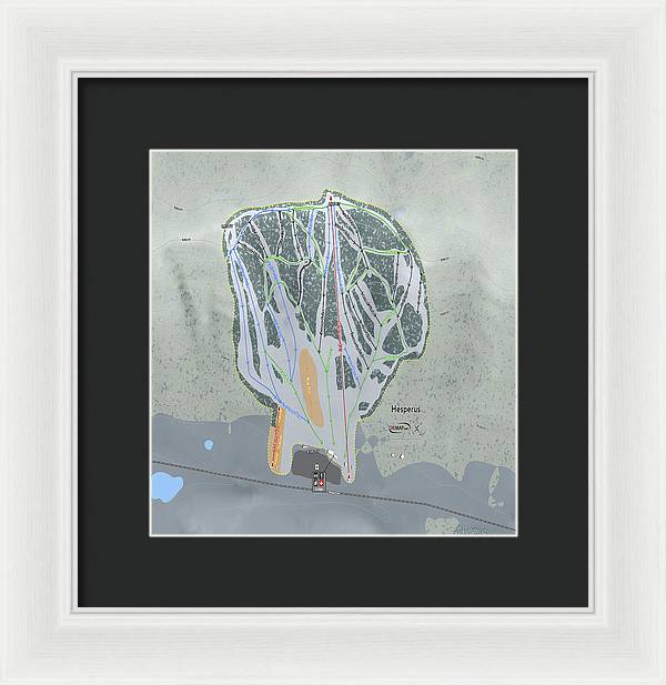 Hesperus Ski Trail Map - Framed Print - Powderaddicts