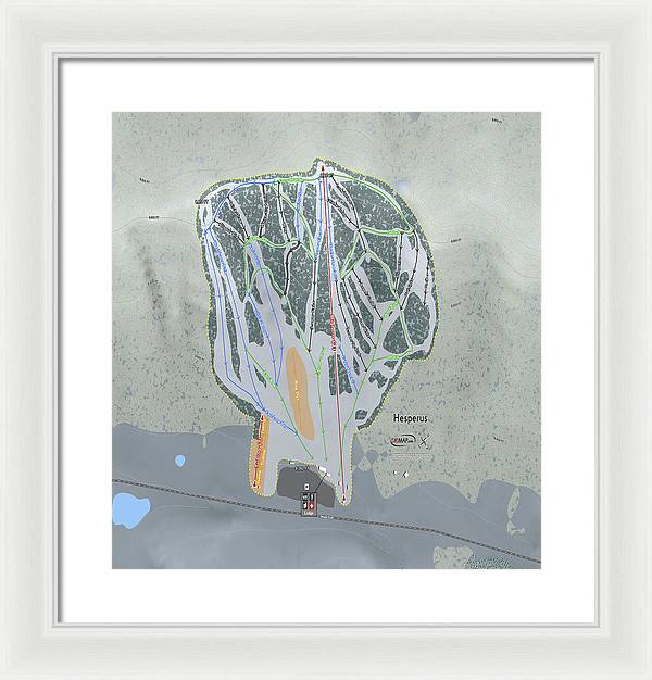 Hesperus Ski Trail Map - Framed Print - Powderaddicts
