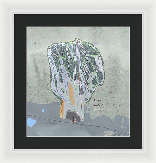 Hesperus Ski Trail Map - Framed Print - Powderaddicts