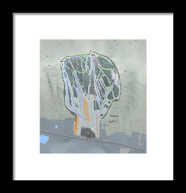 Hesperus Ski Trail Map - Framed Print - Powderaddicts