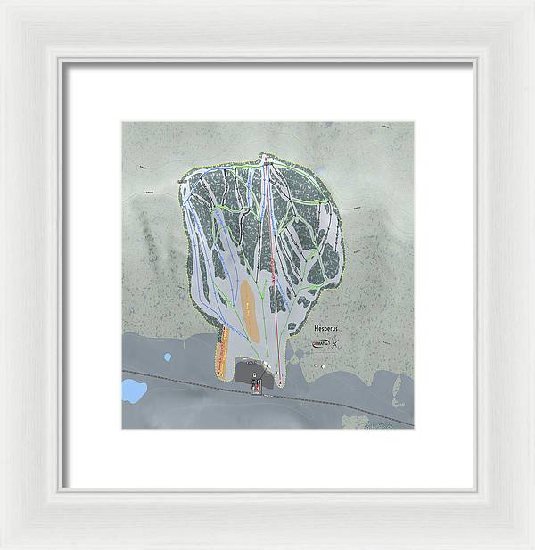 Hesperus Ski Trail Map - Framed Print - Powderaddicts