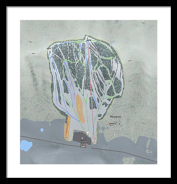 Hesperus Ski Trail Map - Framed Print - Powderaddicts