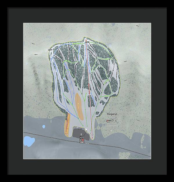 Hesperus Ski Trail Map - Framed Print - Powderaddicts