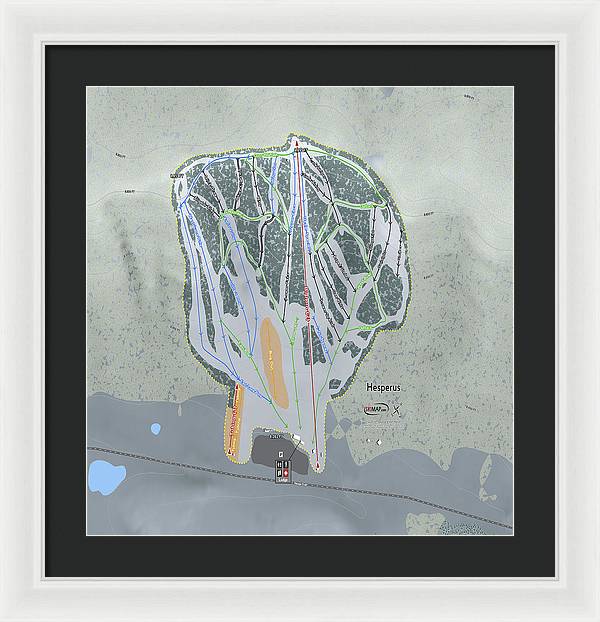 Hesperus Ski Trail Map - Framed Print - Powderaddicts