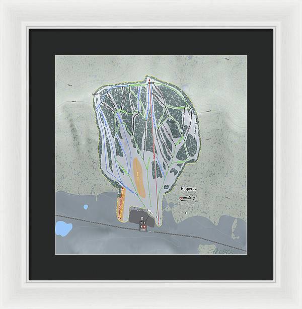 Hesperus Ski Trail Map - Framed Print - Powderaddicts