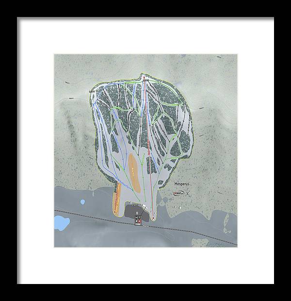 Hesperus Ski Trail Map - Framed Print - Powderaddicts