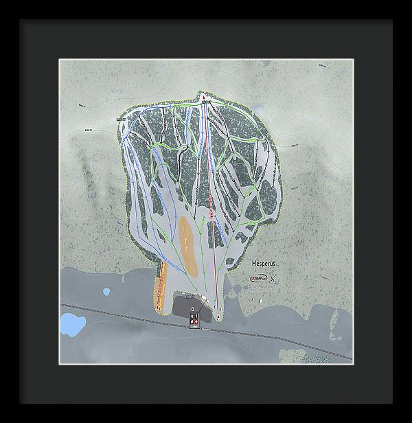 Hesperus Ski Trail Map - Framed Print - Powderaddicts
