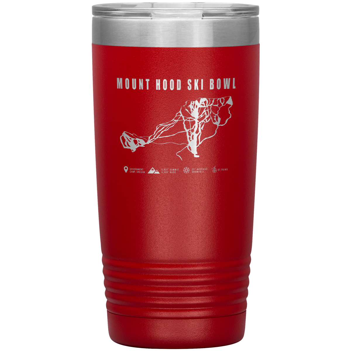 Mount Hood Ski Bowl, Oregon Ski Trail Map 20oz Tumbler - Powderaddicts
