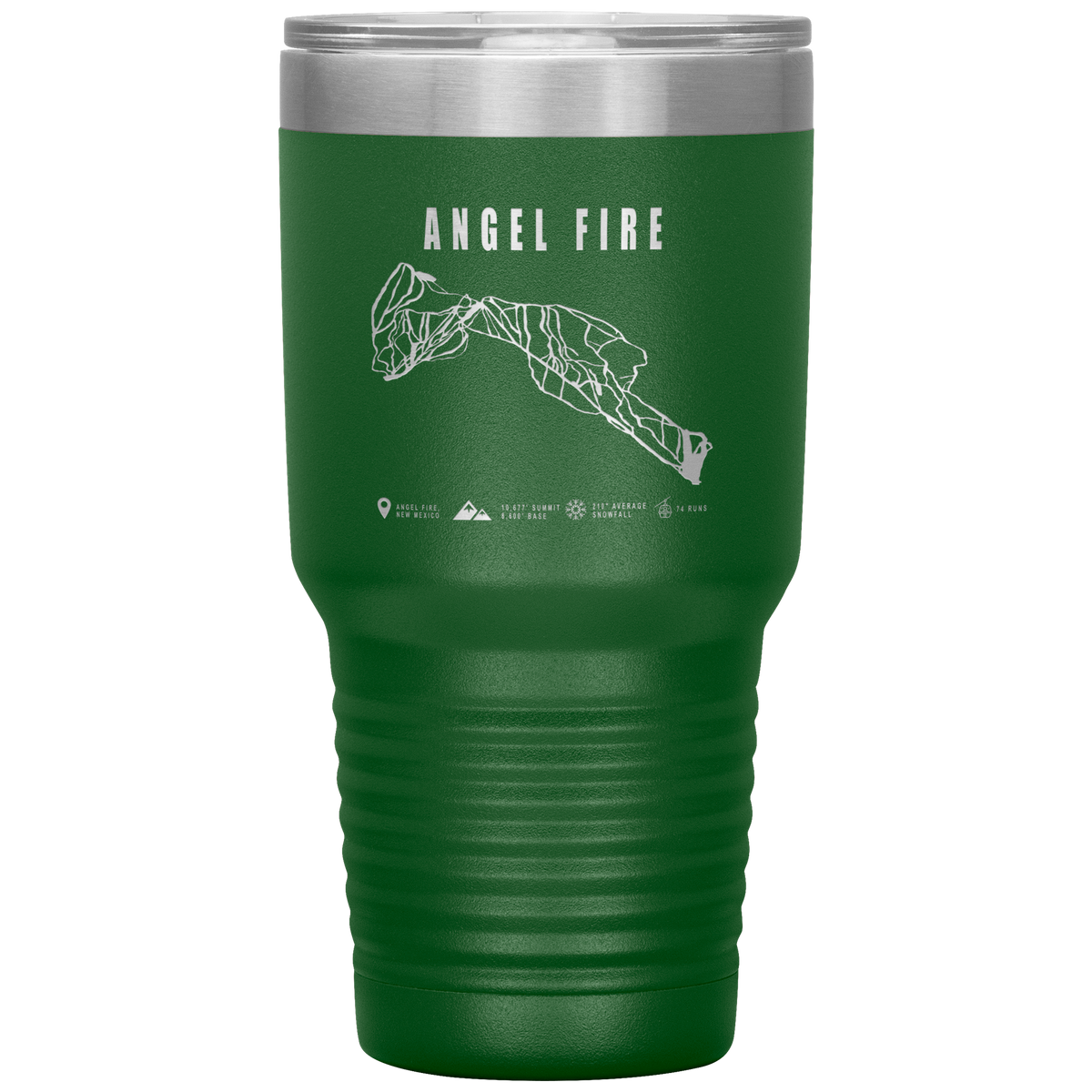 Angel Fire, New Mexico Ski Trail Map 30oz Tumbler - Powderaddicts