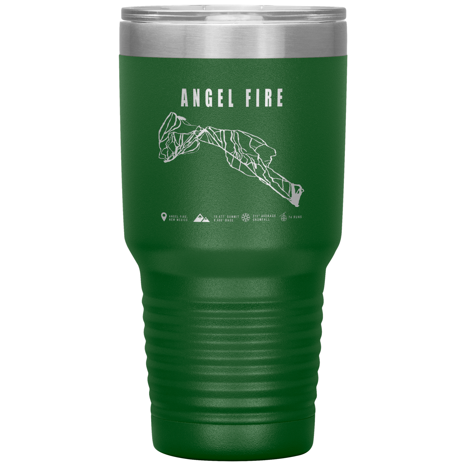 Angel Fire, New Mexico Ski Trail Map 30oz Tumbler - Powderaddicts