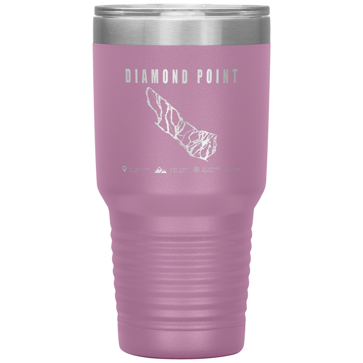 Diamond Point, Nevada Ski Trail Map 30oz Tumbler - Powderaddicts