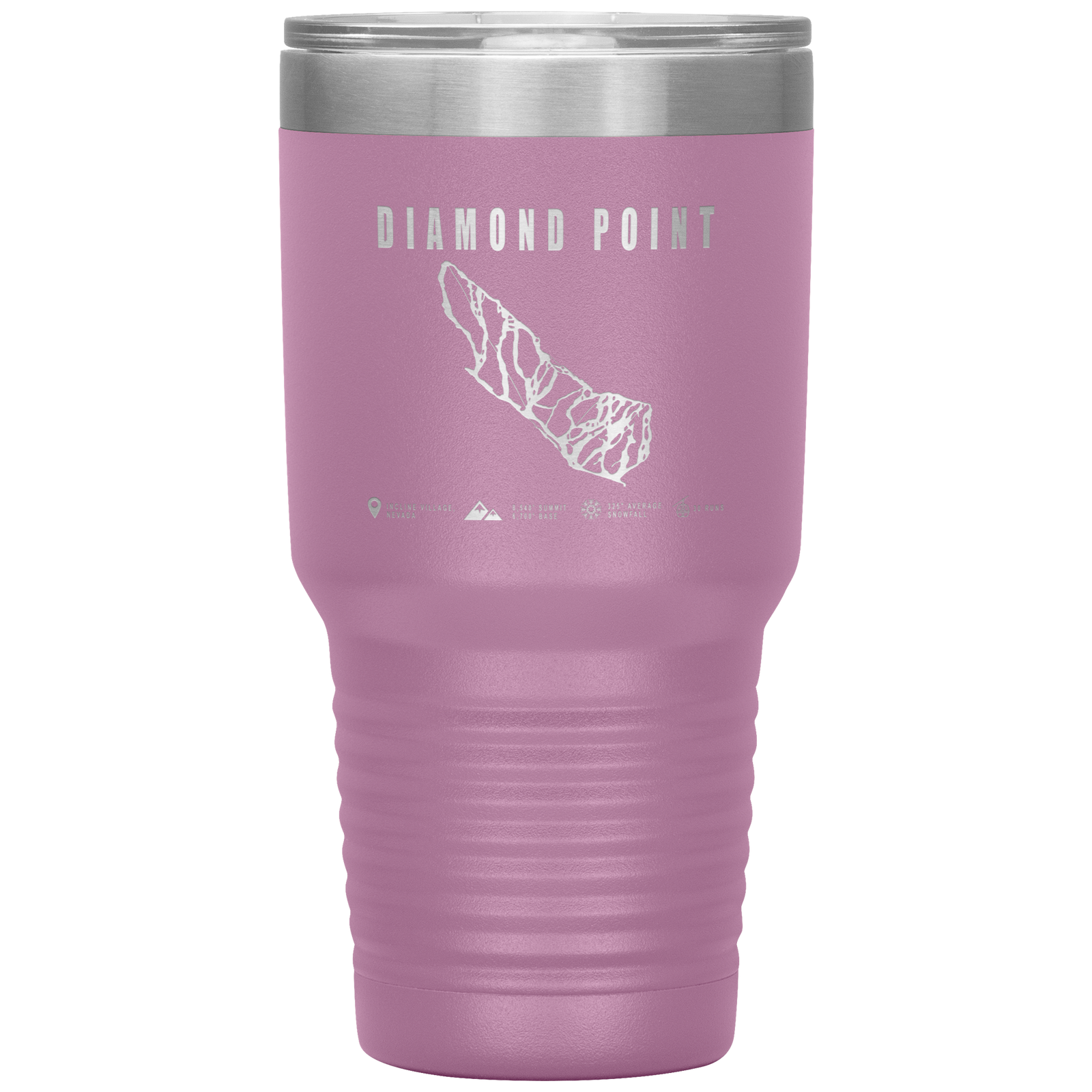 Diamond Point, Nevada Ski Trail Map 30oz Tumbler - Powderaddicts
