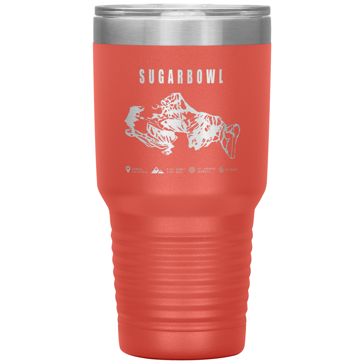 Sugarbowl, California Ski Trail Map 30oz Tumbler - Powderaddicts