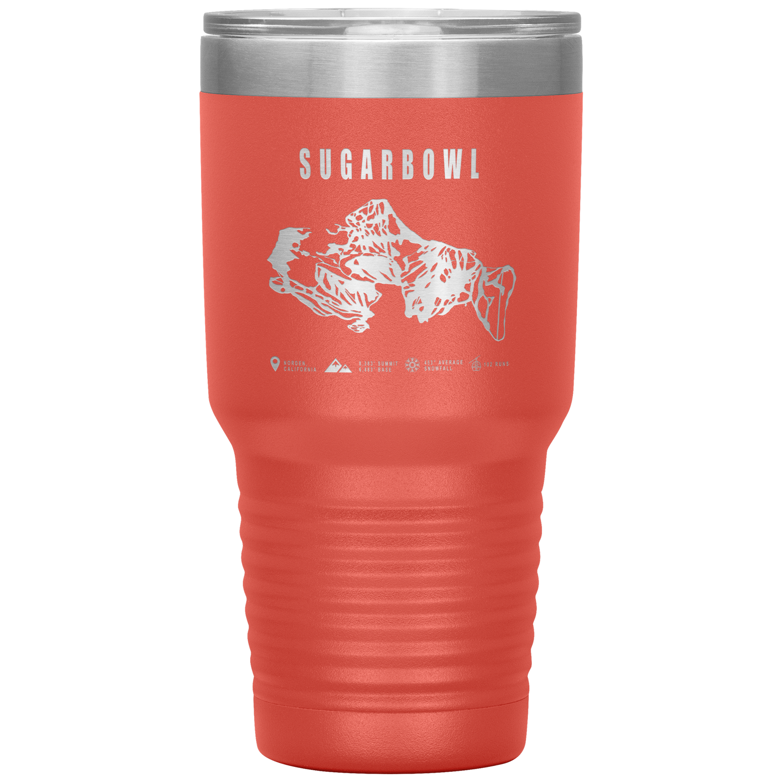 Sugarbowl, California Ski Trail Map 30oz Tumbler - Powderaddicts
