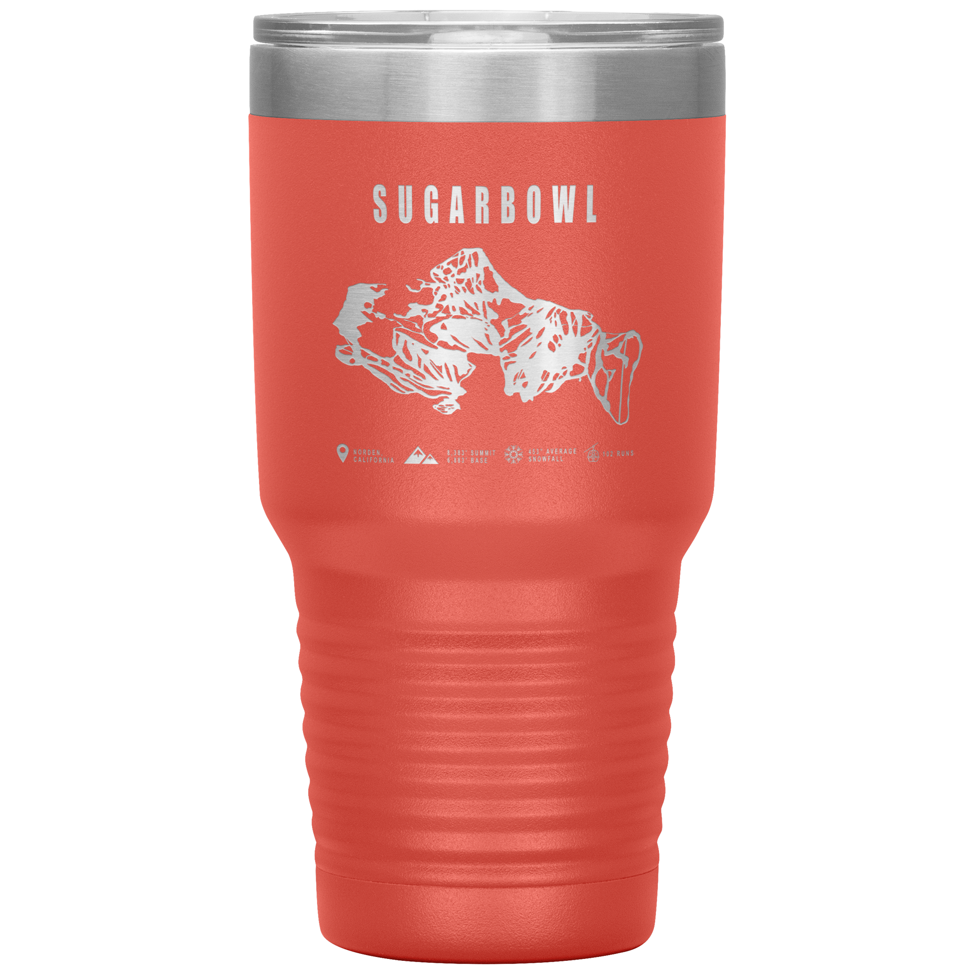 Sugarbowl, California Ski Trail Map 30oz Tumbler - Powderaddicts