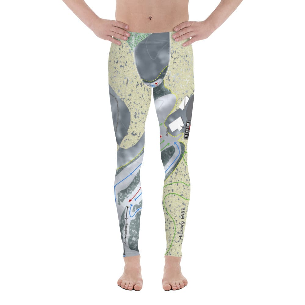 Hickory Hills, Michigan Ski Trail Map Men's Base Layer Bottom