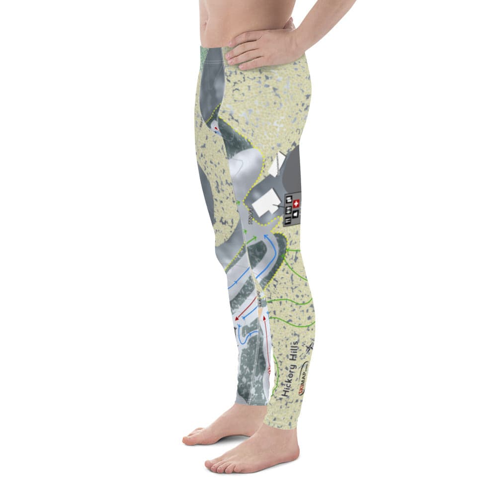 Hickory Hills, Michigan Ski Trail Map Men's Base Layer Bottom - Powderaddicts