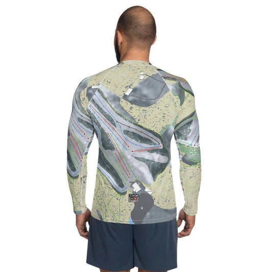 Hickory Hills, Michigan Ski Trail Map Men's Base Layer Top - Powderaddicts