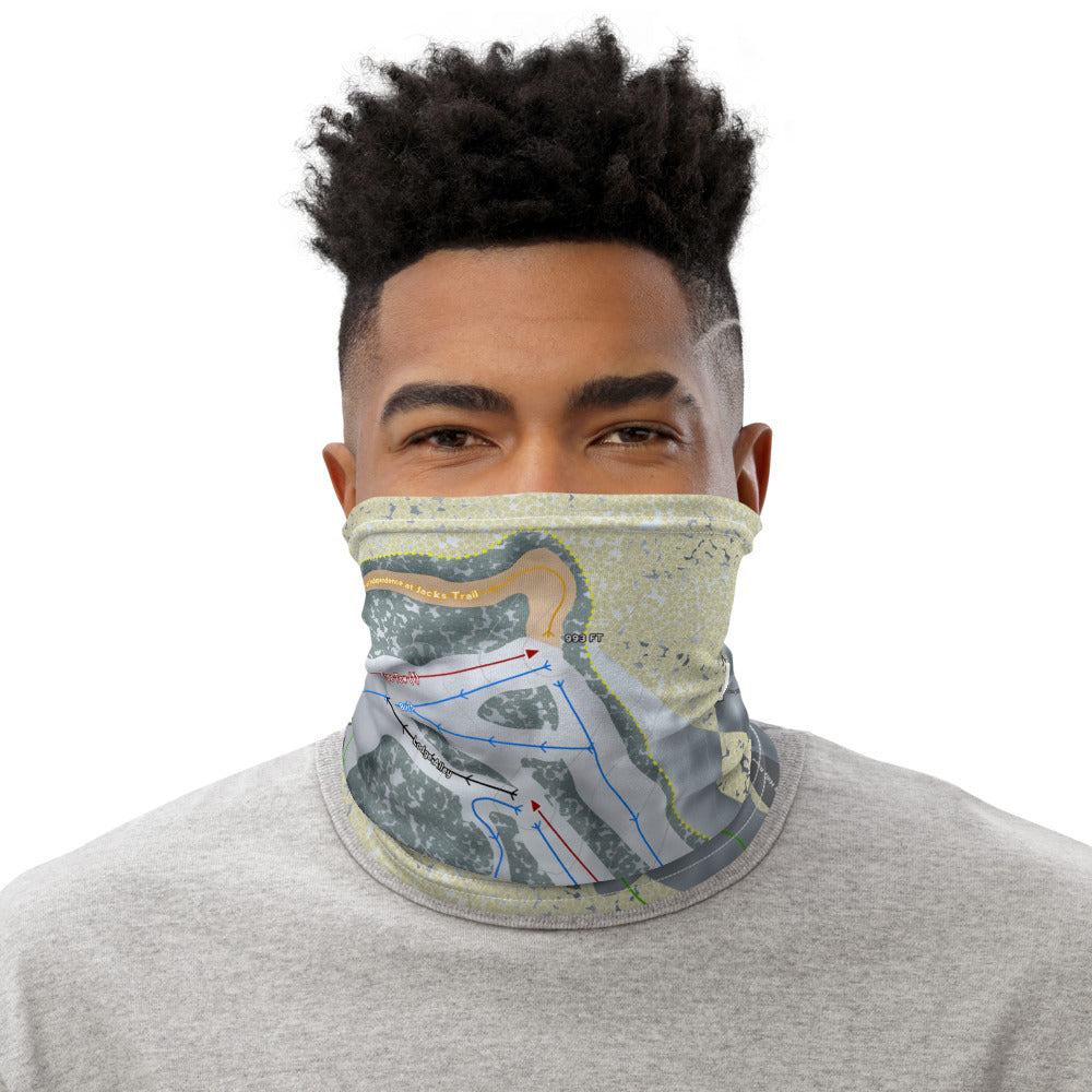 Hickory Hills, Michigan Ski Trail Map Printed Neck Gaiter