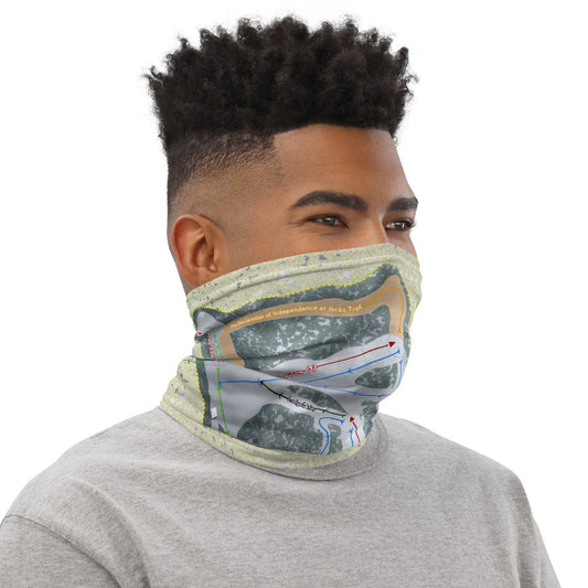 Hickory Hills, Michigan Ski Trail Map Printed Neck Gaiter - Powderaddicts
