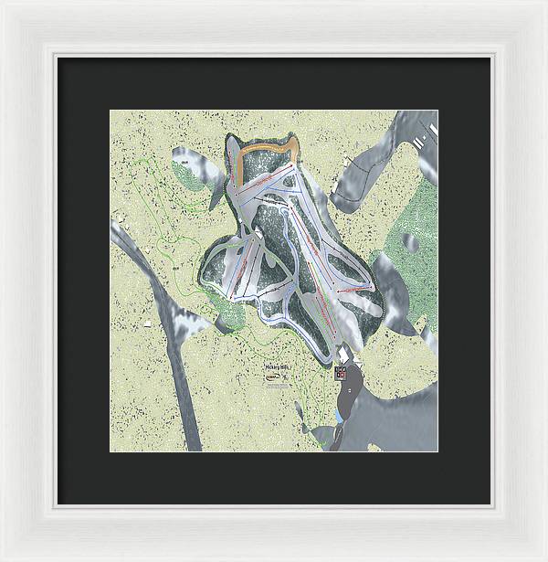 Hickory Hills Ski Trail Map - Framed Print - Powderaddicts