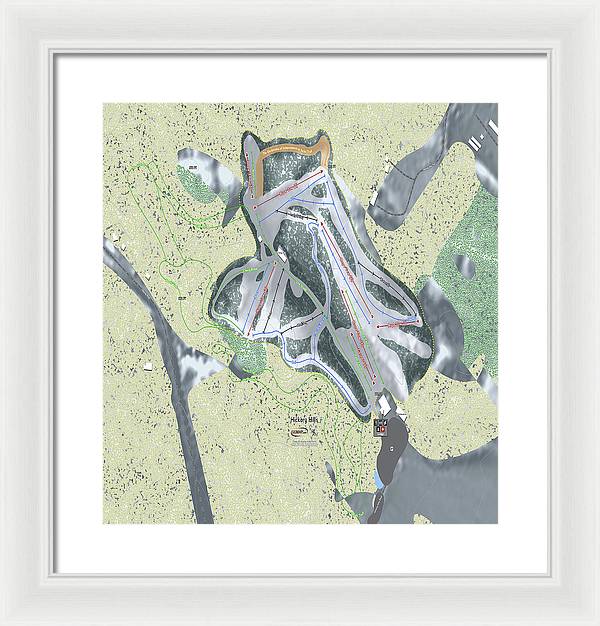 Hickory Hills Ski Trail Map - Framed Print - Powderaddicts