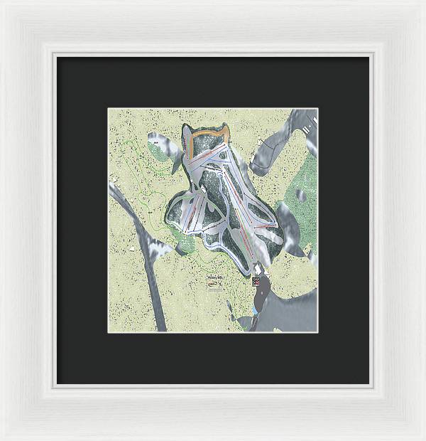 Hickory Hills Ski Trail Map - Framed Print - Powderaddicts