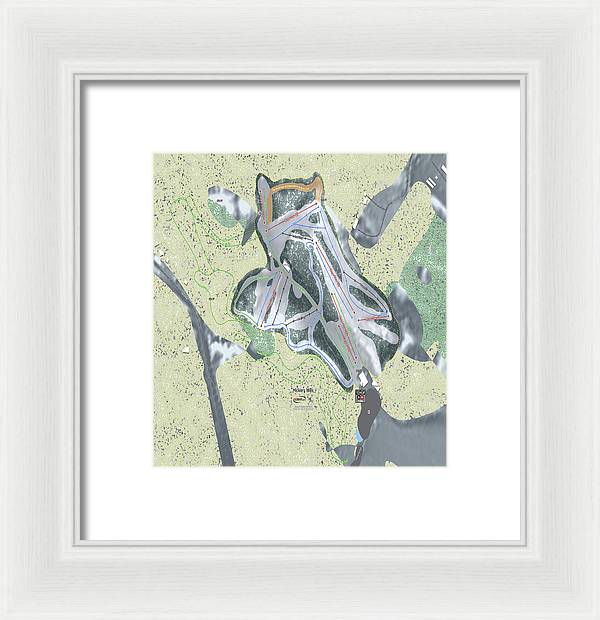Hickory Hills Ski Trail Map - Framed Print - Powderaddicts