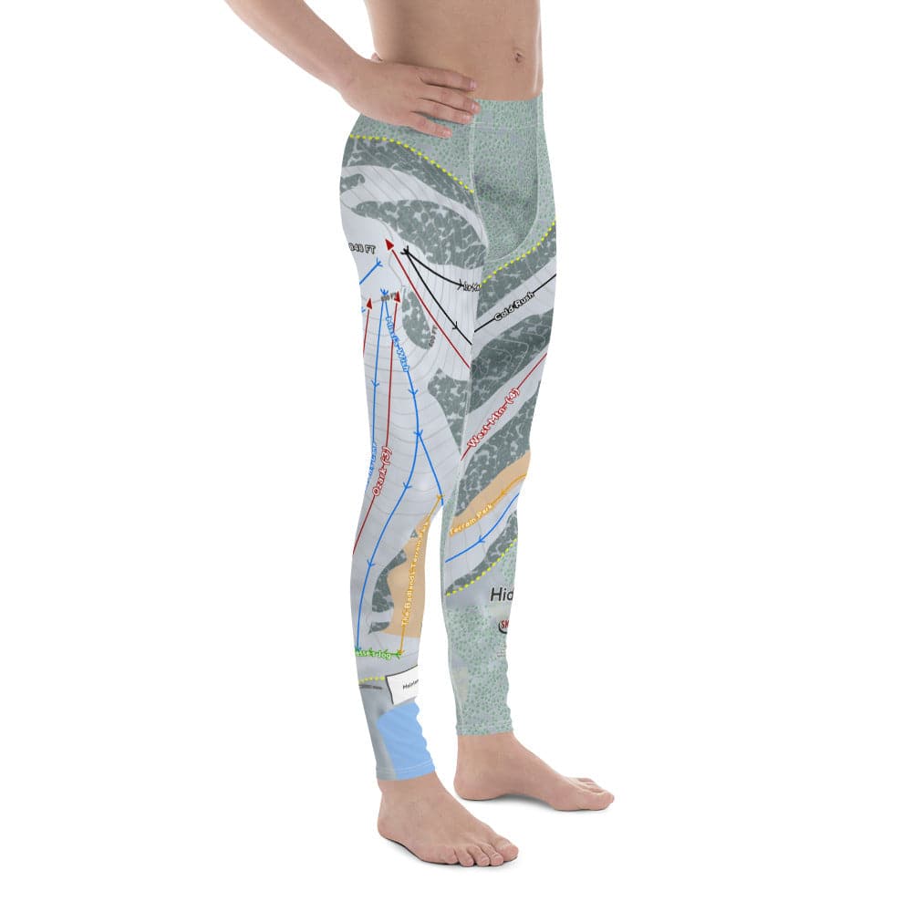 Hidden Valley, Missouri Ski Trail Map Men's Base Layer Bottom - Powderaddicts