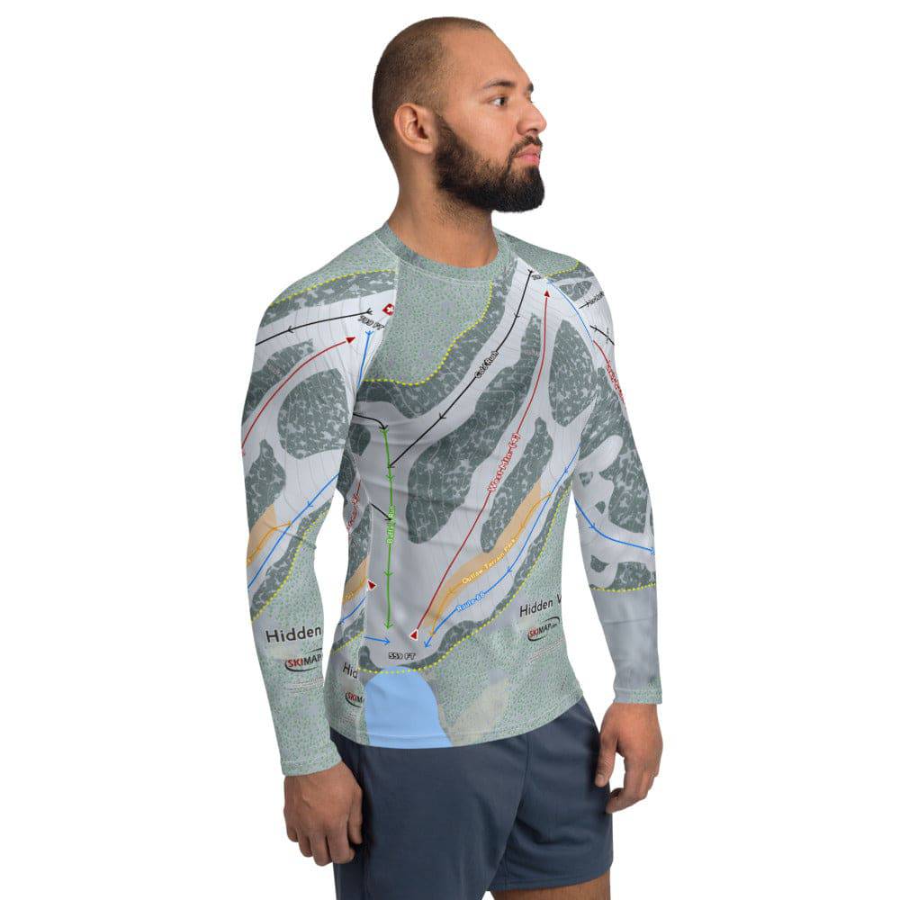 Hidden Valley, Missouri Ski Trail Map Men's Base Layer Top - Powderaddicts