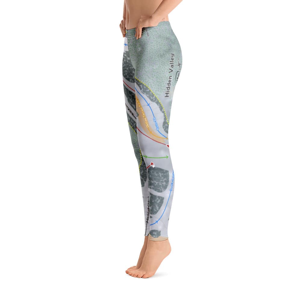 Hidden Valley, Missouri Ski Trail Map Women's Base Layer Bottom - Powderaddicts