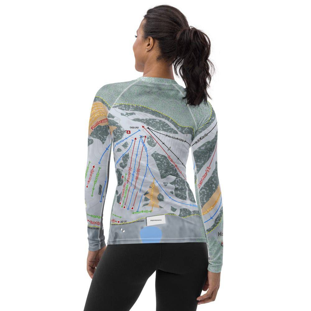 Hidden Valley, Missouri Ski Trail Map Women's Base Layer Top - Powderaddicts