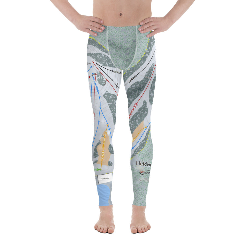 Hidden Valley, Pennsylvania Ski Trail Map Men's Base Layer Bottom - Powderaddicts