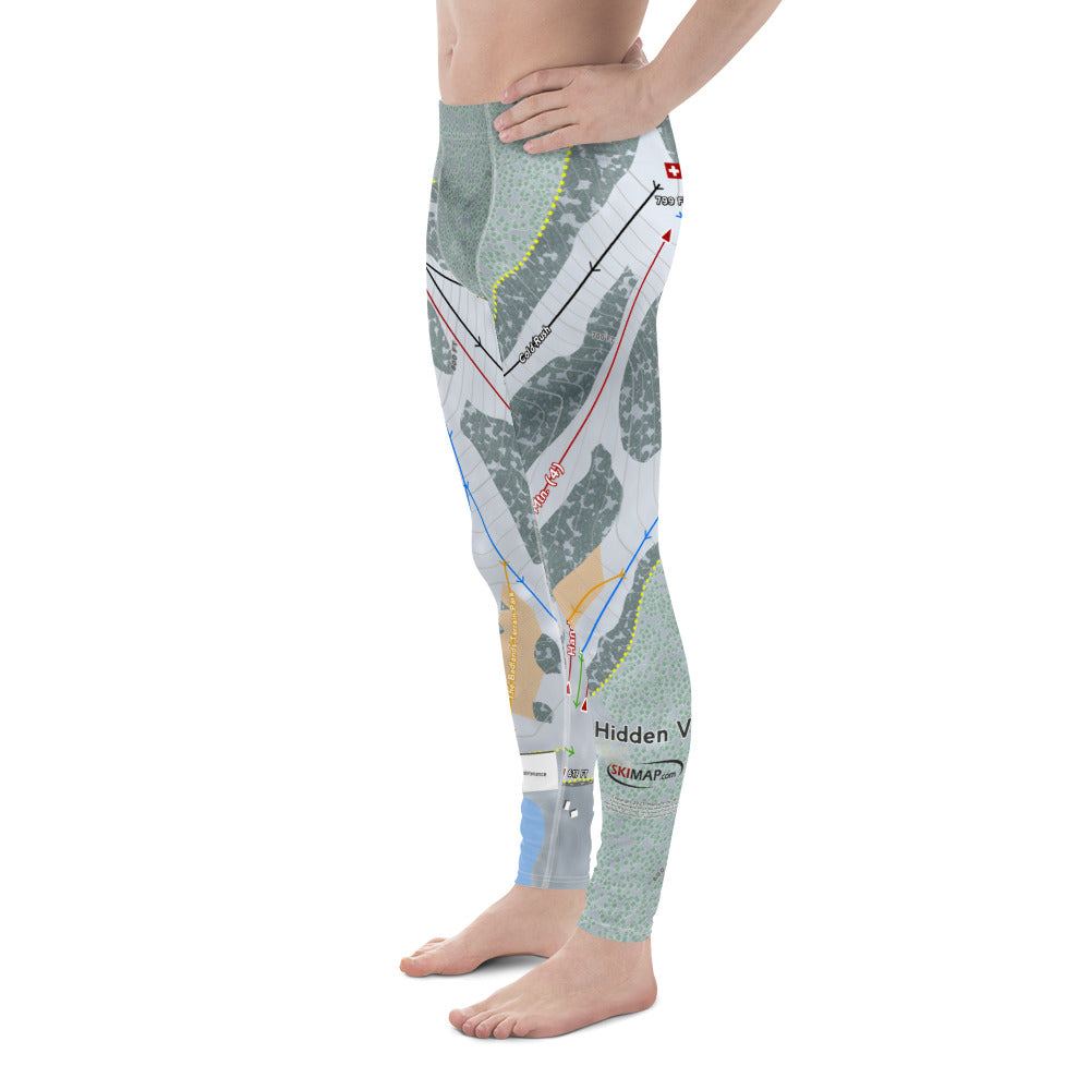 Hidden Valley, Pennsylvania Ski Trail Map Men's Base Layer Bottom - Powderaddicts