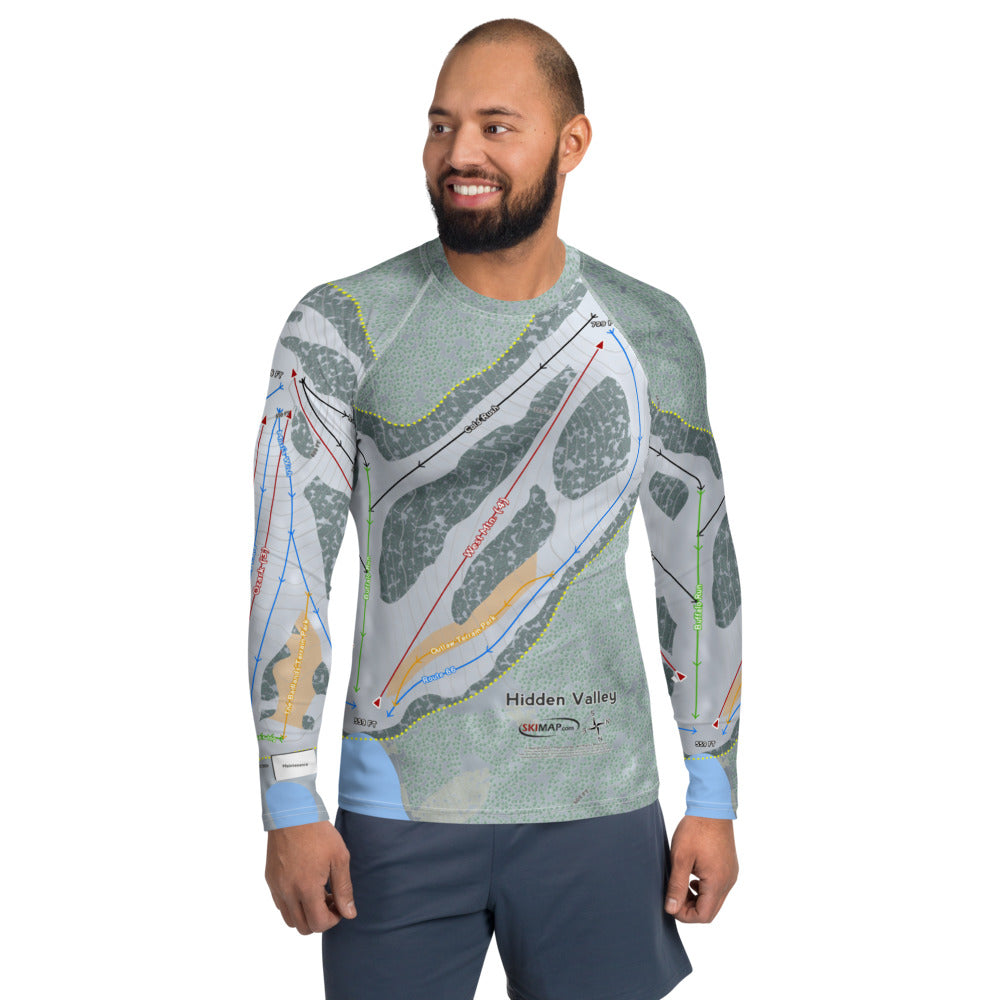 Hidden Valley, Pennsylvania Ski Trail Map Men's Base Layer Top