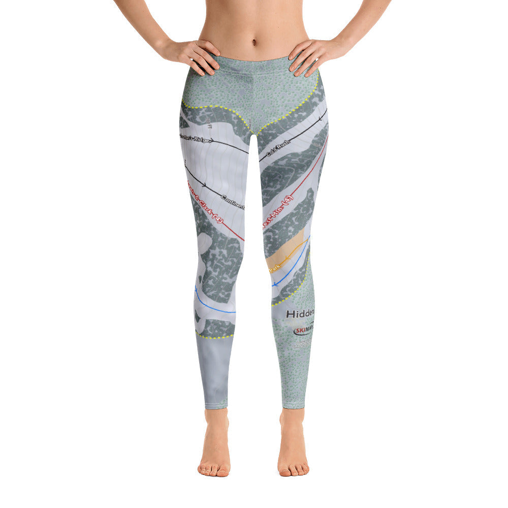 Hidden Valley, Pennsylvania Ski Trail Map Women's Base Layer Bottom - Powderaddicts