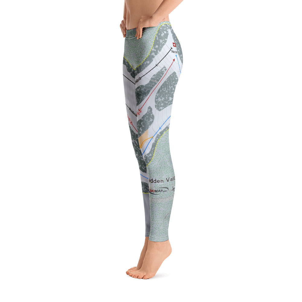 Hidden Valley, Pennsylvania Ski Trail Map Women's Base Layer Bottom - Powderaddicts