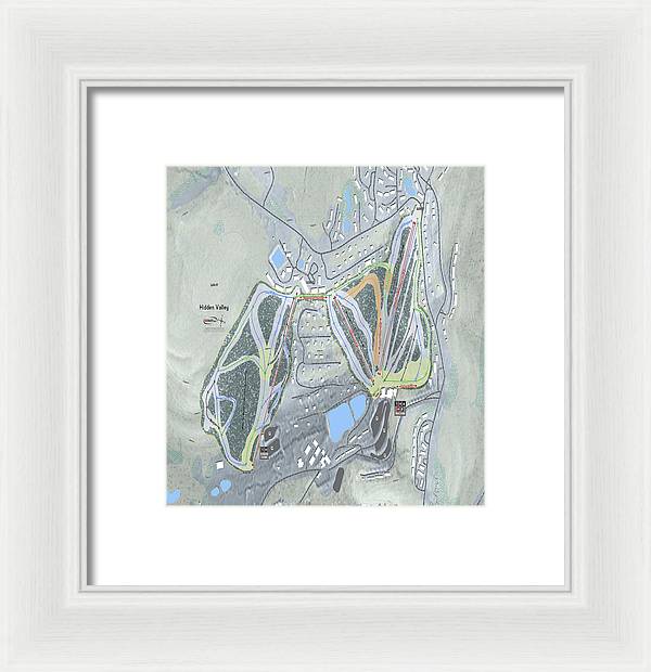 Hidden Valley Ski Trail Map - Framed Print - Powderaddicts