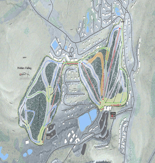 Hidden Valley Ski Trail Map - Art Print - Powderaddicts