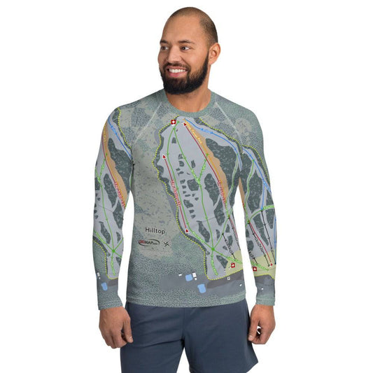 Hilltop, Alaska Ski Trail Map Men's Base Layer Top - Powderaddicts