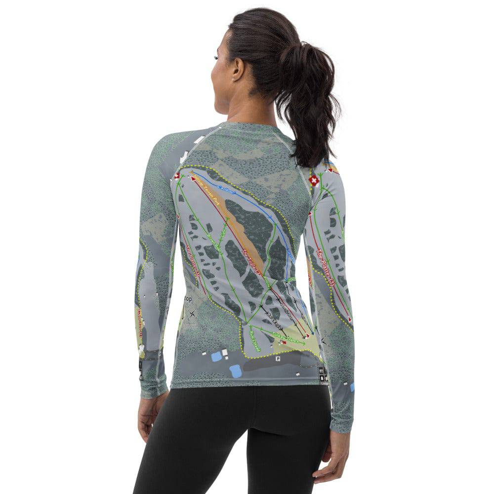 Hilltop, Alaska Ski Trail Map Women&#39;s Base Layer Top - Powderaddicts