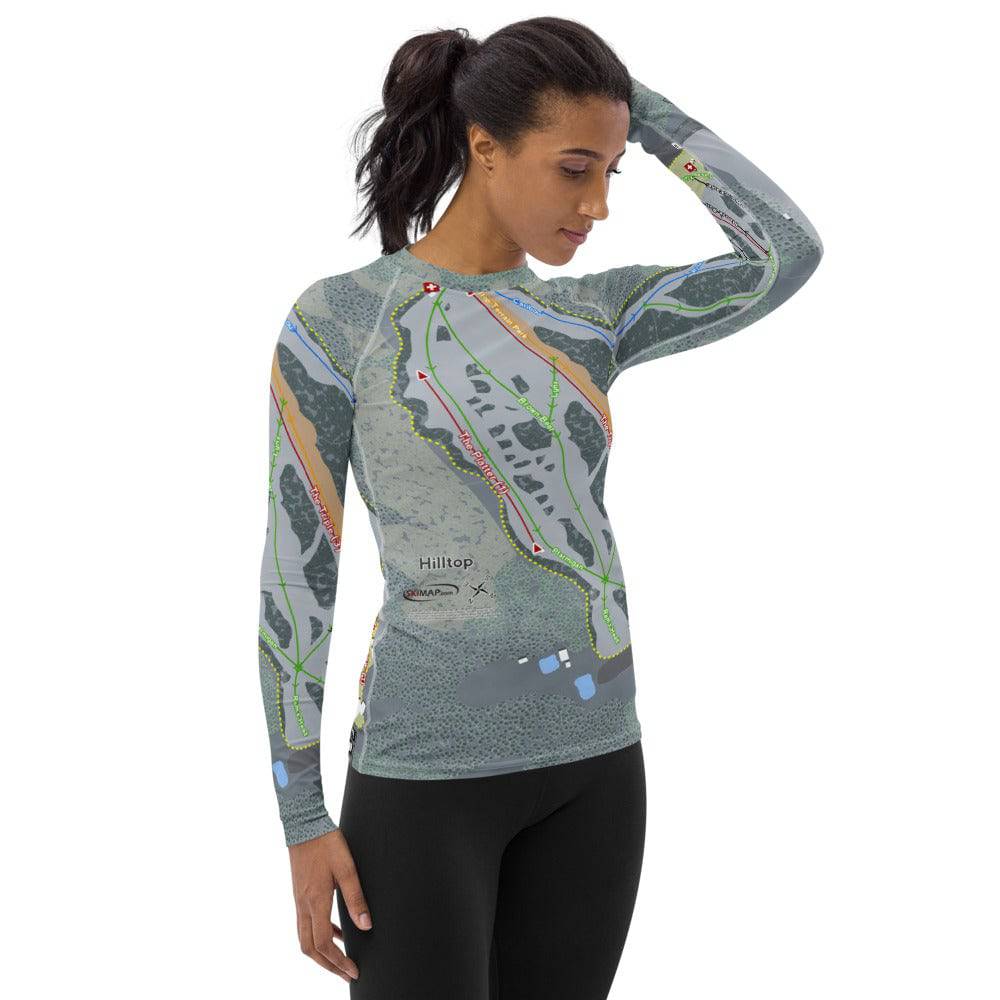 Hilltop, Alaska Ski Trail Map Women's Base Layer Top - Powderaddicts