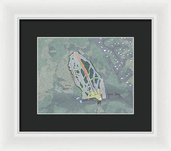 Hilltop Ski Trail Map - Framed Print - Powderaddicts