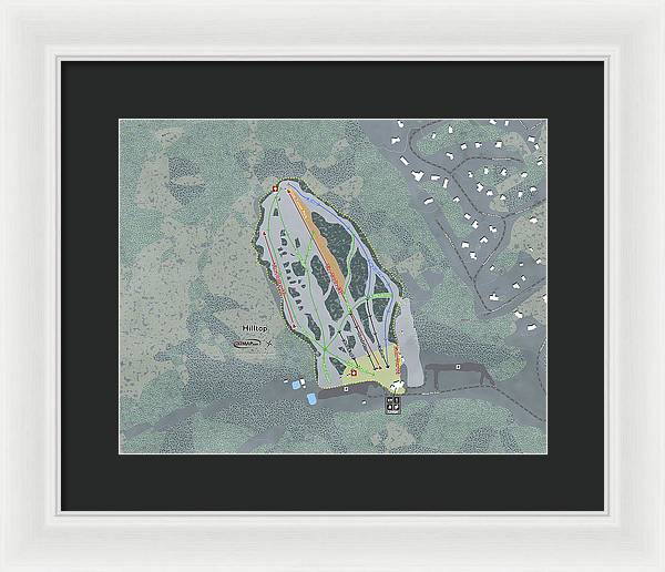 Hilltop Ski Trail Map - Framed Print - Powderaddicts