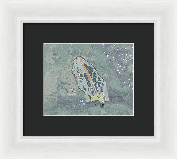 Hilltop Ski Trail Map - Framed Print - Powderaddicts