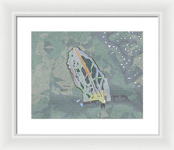 Hilltop Ski Trail Map - Framed Print - Powderaddicts